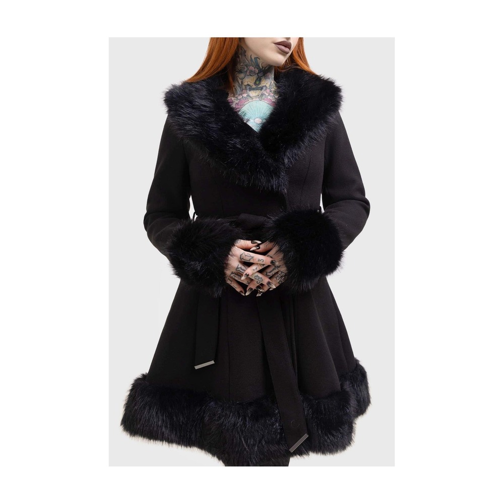 Killstar Almost Mayhem faux fur penny lane coat size XL NWT